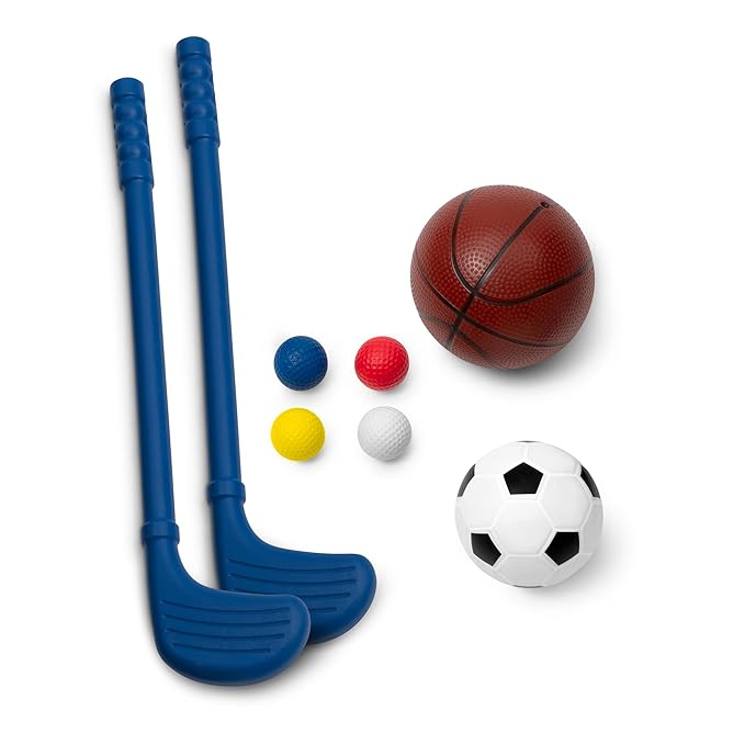 Delta Children PAW Patrol 4-in-1 Sports Center – Adjustable Easy Score Basketball Hoop, Soccer/Hockey Net and Golf Game, Blue