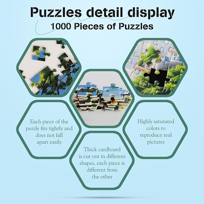 MISITU 1000 Pieces Jigsaw Puzzles for Adults 1000-Pieces Puzzles Art Jigsaw Puzzles Impossible Hard Difficult Challenging Puzzles for Adults Seaside Beach Puzzle 28 x 20 inch