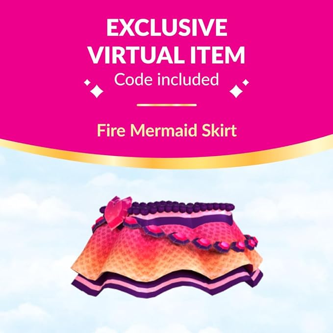 Royale High 3” Fire Mermaid Fashion Doll - 1 Figure with 9 Fashion Accessories - Virtual Item Code Included - Series 3 - Ages 5+