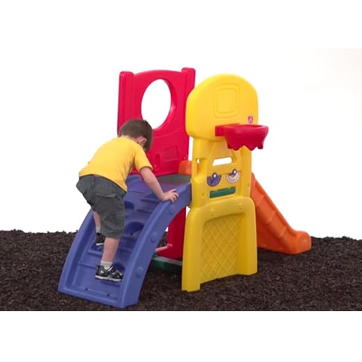 Step2 All-Star Sports Climber, Kids Indoor/Outdoor Playset, Backyard Playground Set, Slides, Climbing, Basketball Hoop, Football Toss, Soccer Goal, Balls Included, Jungle Gym, Toddlers 3-6 Years Old