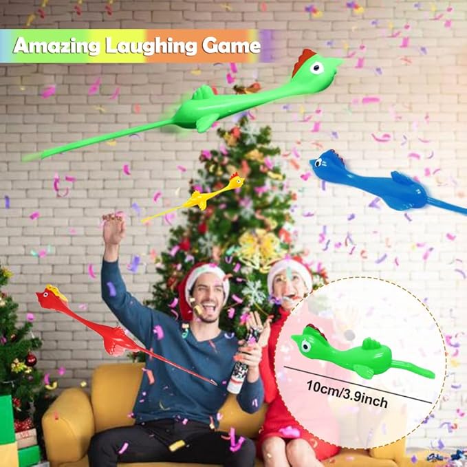 Slingshot Rubber Chicken Flick Flying Flingers Stress Gag Toys, Funny Christmas Stuffers Easter Chicks Novelty Gifts for Kids (Multi-color 30 Pcs)
