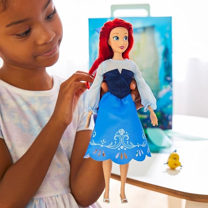 Disney Store Official Ariel Story Doll - 11 Inches - Includes Coloring Book and Additional Dress, Princess Doll in Classic Outfit, Disney Princess Toys for Girls