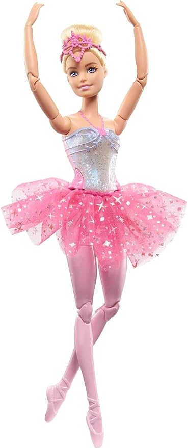 Barbie Dreamtopia Twinkle Lights Ballerina Doll with Blonde Hair & Light-Up Feature Wearing Royal Headband & Pink Tutu