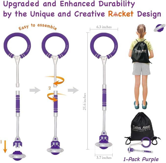 Rocket Flashing LED Ankle Skip Fun Cool Jumping Gift for Ages 5 6 7 8 9 10+ Kids NO Battery Charging Needed Family Exercise Fitness Coordination Balance Extra Energy Burning