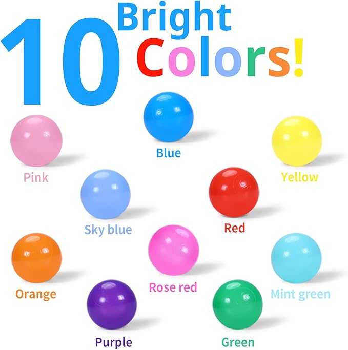 STARBOLO Ball Pit Balls for Toddlers Phthalate Free BPA Free Non-Toxic Crush Proof Play Balls for Toddlers Kids Pool Playhouse Pack of 100 200 500