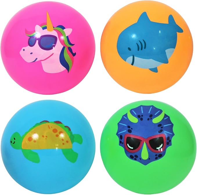 KESS 10" Jumbo Ball - 12 Pack: Playground Favorite, Variety of Colors and Characters, Perfect for Bouncing, Rolling and Endless Outdoor Adventures