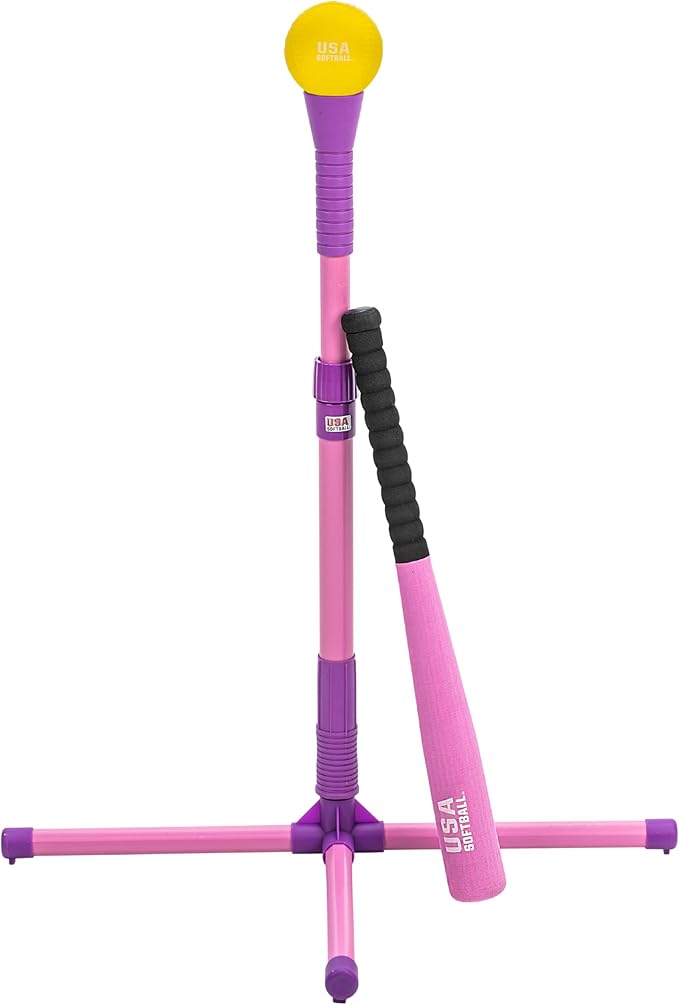 Franklin Sports Youth Batting Tee - Adjustable Height Plastic Training Tee for Kids + Toddlers - 23" to 33" Inches