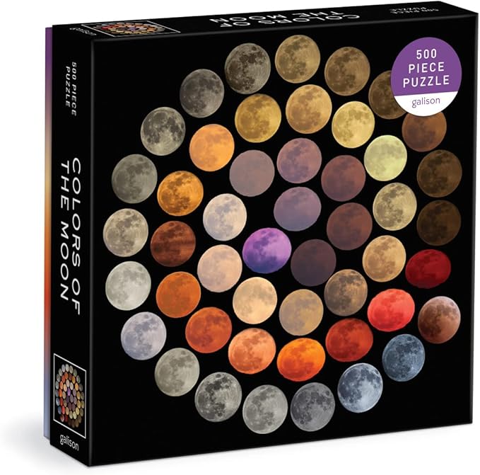 Galison Colors of The Moon 500 Piece Puzzle from Galison - 20" x 20" Puzzle, Photographic Imagery of The of The Moon, Thick & Sturdy Pieces, Fun and Challenging Activity for Adults