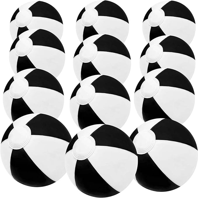 12" Beach Balls Bulk 12 Pack Inflatable Pool Ball for Kids Summer Water Games Party Supplies