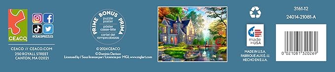 Ceaco - Gothic Fishing Lodge - 1000 Larger Sized Piece Jigsaw Puzzle - Colorful Puzzle for Adults – Precision-Cut Pieces, Beautiful Artwork, and Hours of Relaxing Fun