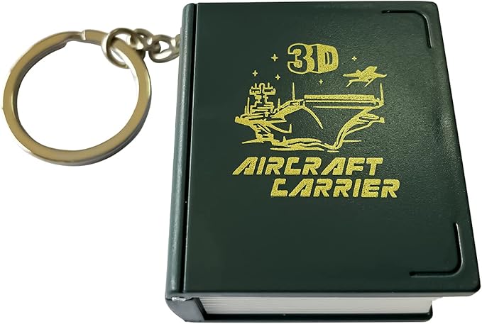 3D Pop-up Book Mini Aircraft Carrier Toys Cute Keychain for Kids Backpack, 3D Aircraft Carrier Scene for Men Women, Kids Gift for Party Birthday etc. -Pack of 2PCS