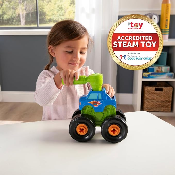 Monster Truck Toy - 2-in-1 Building Toys for Take Apart Play - Kids Building Sets - Construction Toys Ages 18 Months and Up