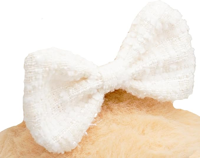Doll Clothes for 17cm Dolls, Premium Handmade Fashion Clothes 3 Piece Set Including a Lace Hat, Clothes and Bow with High-End Dolls Accessories for Play & Display - Pure White (No Doll No Logo)