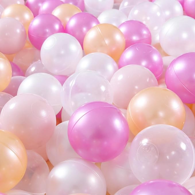 STARBOLO Ball Pit Balls for Toddlers Pack of 100 200 500 - BPA&Phthalate Free Non-Toxic Crush Proof Soft Plastic Balls for 1-5Years Old Toddlers Girl Kids Birthday Pool Playpen Tent Party