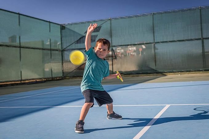 Crefotu Kid Tennis Racket Set for Toddler,Children,Sponge Handle, includes 6 Badminton, 1 Tennis Ball, Bag and 2 Balls - Increase Children's Sports,Improve Tennis Skills