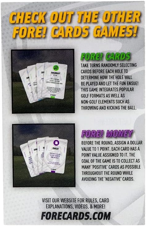 Fore! Drinks On Course Golf Game – Fun Playing Cards – Golf Card Games for Parties – 52 Card Deck for Hilarious Challenges – Outdoor Games for Adults and Family Fun