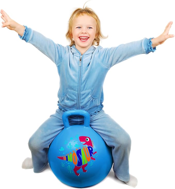 PlayZap Hopper Balls for Kids 3-8, 18 Inches Bouncy Ball with Handle, 18" Inflatable Bouncing Hopper, 45cm Jumping Toys, Garden Hopping Toys Girls Boys Gifts