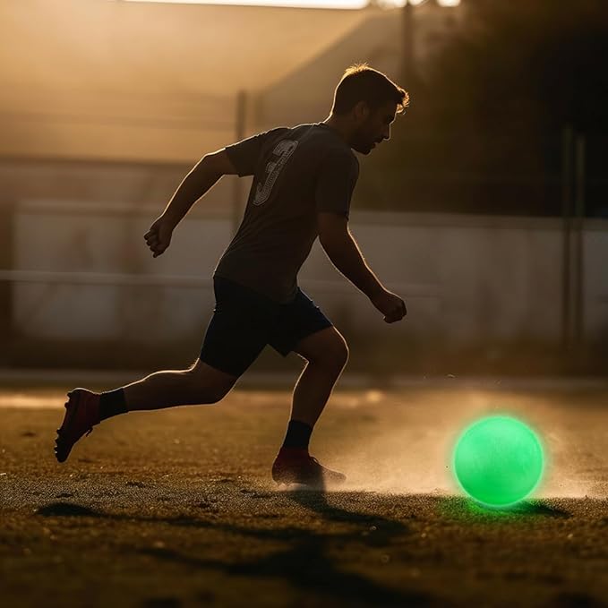 Hiboom Glow in The Dark Kickballs Dodgeballs Light up Playground Bouncy Balls with Pump for Adults Playground Backyard Outdoor Glow in The Dark Activities