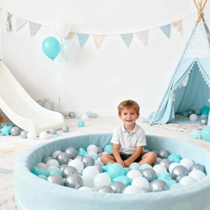 GOGOSO Ball Pit Balls for Toddlers Kids Plastic Balls for Ball-Pit Playpen Pool Baby Play Pastel BPA-Free Non Toxic Play Pastel Crush Proof Bal 50 100 200 500 1000 Count