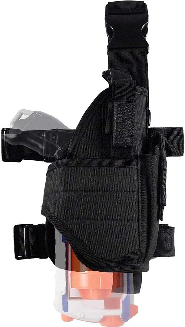 BOROLA Adjustable Tactical Leg Holster Compatible for Nerf Elite Series Blaster(Black)