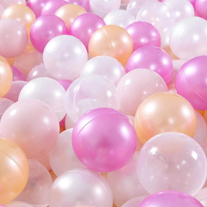 STARBOLO Ball Pit Balls for Toddlers Pack of 100 200 500 - BPA&Phthalate Free Non-Toxic Crush Proof Soft Plastic Balls for 1-5Years Old Toddlers Girl Kids Birthday Pool Playpen Tent Party