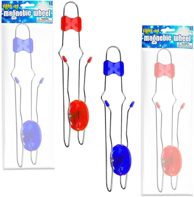 The Dreidel Company Light-Up Gyro Wheel, Yo-Yo Like Rail Twister with Sensory Spinning and Lighting Effects, Stocking Stuffers for Kids 8.5" Inches (4-Pack (Assorted))