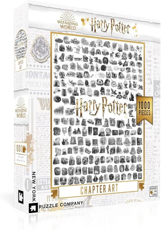 New York Puzzle Company - Harry Potter Chapter Art - 1000 Piece Jigsaw Puzzle for Adults by Mary GrandPré