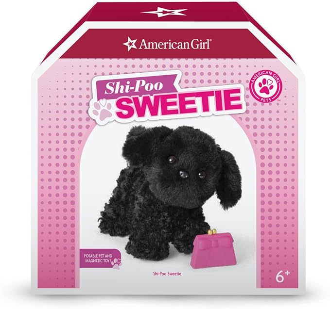 American Girl Truly Me 18-inch Doll Pet Shi-Poo Sweetie Black Dog plus Chew Toy Pet Accessory, For Ages 6+