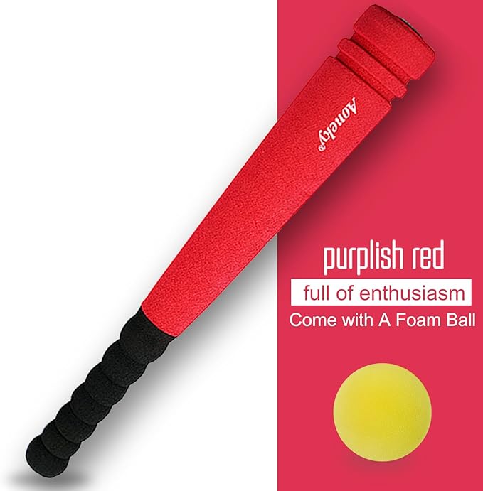 Aoneky Mini Foam Baseball Bat and Ball for Toddler, 16.5 inch