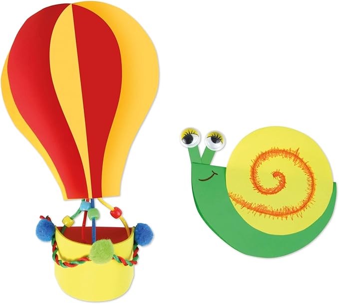 Lena Craft Case with 400 Pieces, Craft Set Consisting of Paper, Foam Rubber, Pipe Cleaner, Rhinestones, Wiggly Eyes, Pompoms and Buttons, in Bright Colours, Suitable for Children from 5 Years