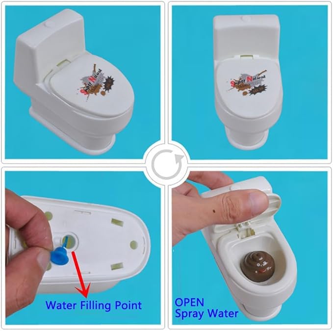 Cooplay Joke Toy Stool Toilet Seat Water Spray Trick Make Funny in Prank Funny Gag for Adult Halloween Fool's Day Christmas Party