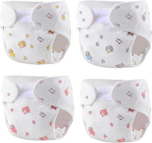 Reborn Baby Dolls Diapers Accessories 4-Piece Pack Fit for 17-24 inch Reborn Dolls Newborn Underwear Reusable Washable