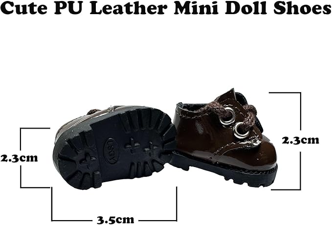 Premium Doll Shoes for Lububu, 15cm 17cm Dolls Accessories, Mini Leather Shoes Fashion Dress Up Doll Shoes Replacement (1, Oxford - Brown)