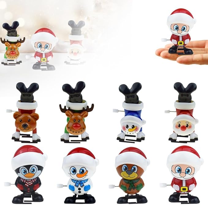 Christmas Wind Up Toys, 2026 New Christmas Stocking Stuffers Wind Up Toys, Jumping Walking Toys Funny Toy Party Gifts for Christmas Party Favors Goody Bag Filler (Colorful)