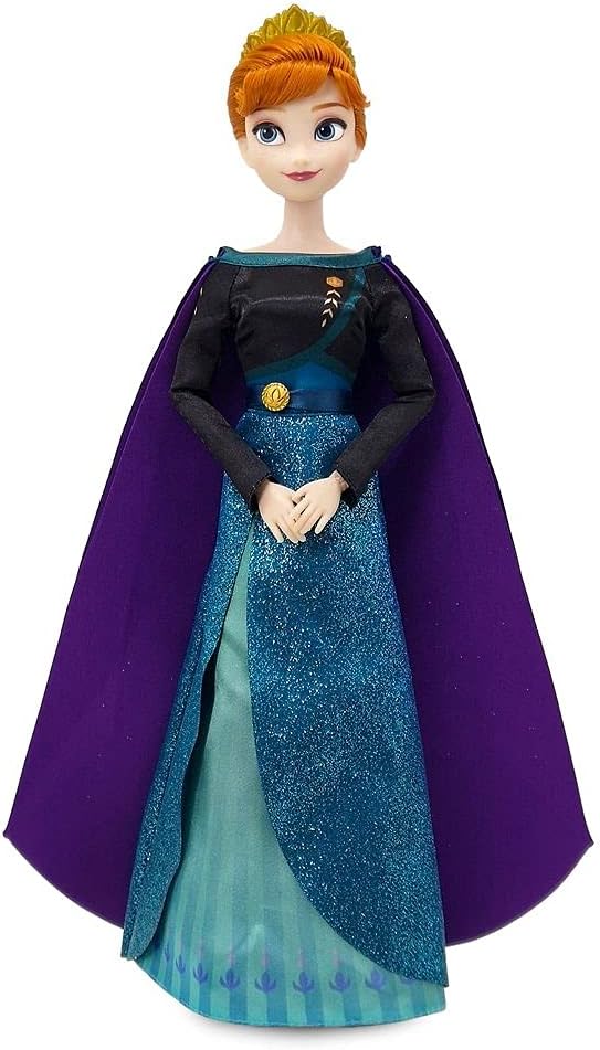Disney Store Official Princess Classic Doll (Queen Anna from Frozen 2), 11 Inches, Includes Brush with Molded Details, Fully Posable Toy in Classic Outfit - Disney Princess Toys