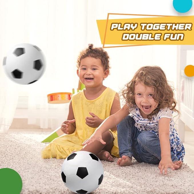 6 Inch Mini Soccer Balls for Kids Toddler, Small Soccer for Mini Goal Hoop, KickBall Soft Footballs Sport Game for Indoor Outdoor Playground Beach, Pool Ball with Pump For Inflatables Float - 6PCS