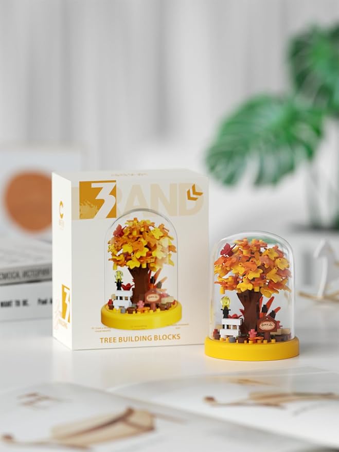 Autumn Leaves Tree House Bonsai Tree House Building Toy Flowers Set Ideas Building Blocks Complete with Dust Cover