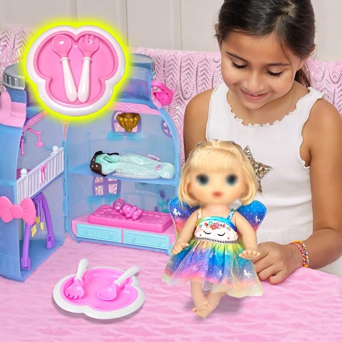 iBayda Doll Clothes Accessories Set Include Dress Pillow Sleeping Bag Toys Play Set for 10 -12 Inch Dolls, 14 to 14.5 Inch Dolls (No Doll)