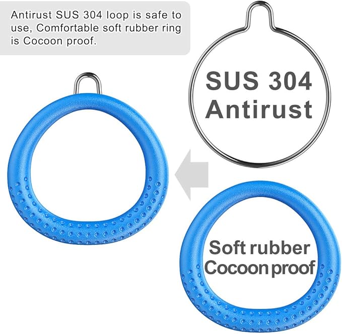 Dolibest 2 Pack of Ninja Gymnastic Rings,Monkey Ring Outdoor Backyard Ninja Accessories Set,Swing Bar Rings Obstacle Course for Training Equipment for Teens,1000LB Capacity
