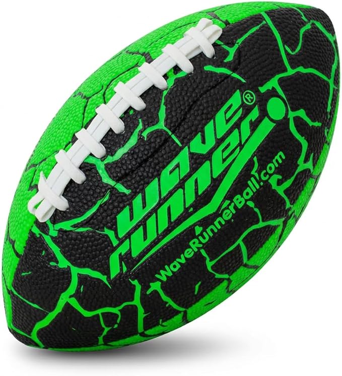Wave Runner Grip It Waterproof Junior Size Football, 9.25 Size, Durable & Double Laced, Perfect for Beach Accessories, Kids Games, Pool Toys, Outdoor Games, All-Weather Indoor & Outdoor Play