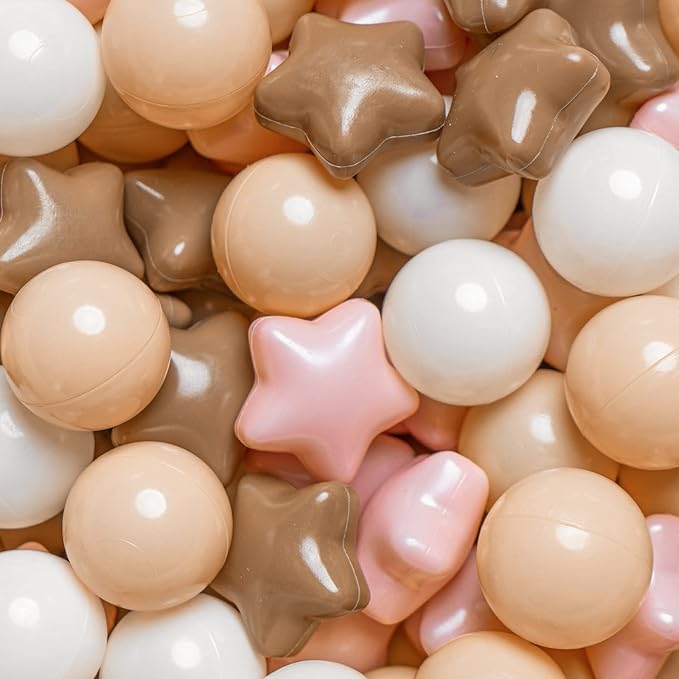 Realhaha Ball Pit Balls 50 100 200 500, Star Shapes for Babies Kids Playpen Plastic Balls for Babies Ball Pool Puppy Playballs