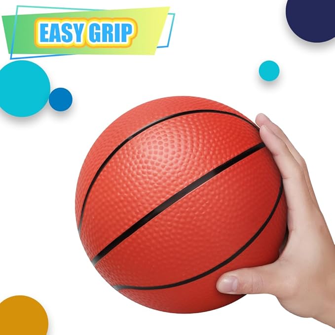 Dilabnba 8" Mini Rubber Replacement Basketballs for Basketball Hoop/Pool, Kids Toddler Soft Beach Bouncy Ball Sports Party Game, Junior Balls Indoor Outdoor Arcades Games, Lightweight (4PCS)