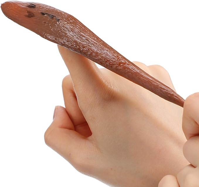Jerify 24 Pieces Funny Stretchy Poop Finger Slingshot Toys Poop Rubber Ornament Prank Fingers Slingshot Fake Toys for Flying Game Party Favor Halloween April Fools' Day Birthday Gift
