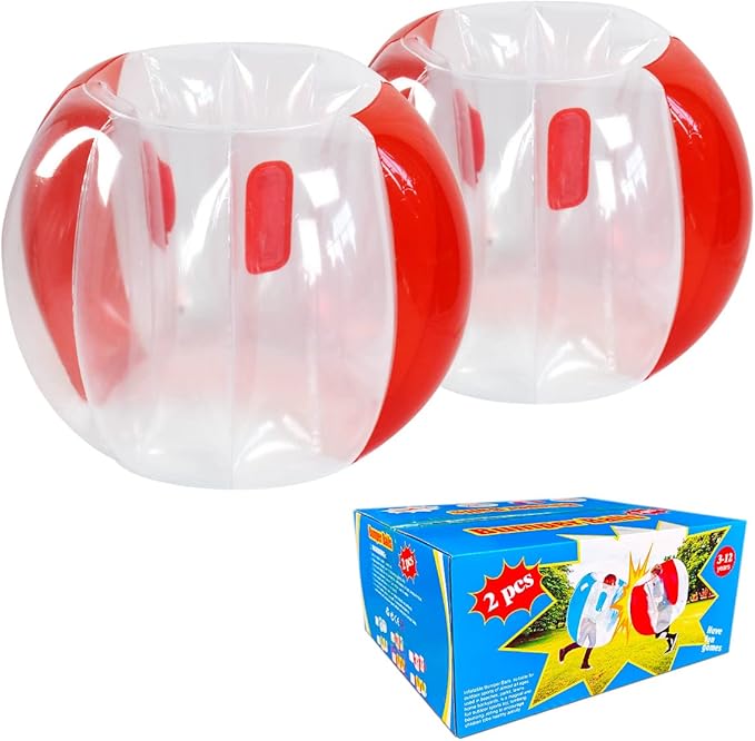 ZHUYNXIR 2 PC Sumo Balls for Kids, Bumper Bounce Balls for Kids, Kid Sumo Ball, Lawn Game Ball for Kid Outdoor Team Gaming Play for 3+ Ages (36 inch, red+red)