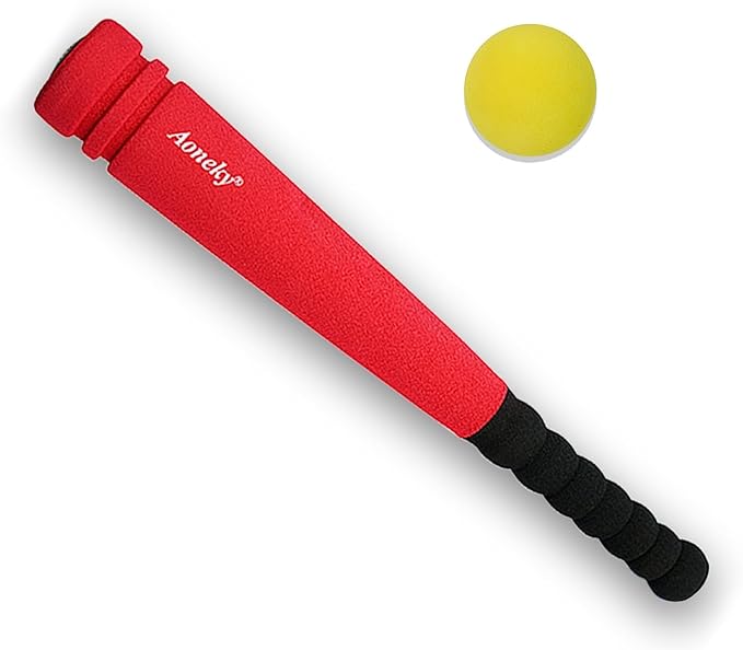 Aoneky Mini Foam Baseball Bat and Ball Set for Toddlers 1-3, Soft Safe Indoor Outdoor Toy for Kids Age 1 2 3 Years, 16.5 Inch Lightweight Batting Practice Toy, Gift for Boys Girls