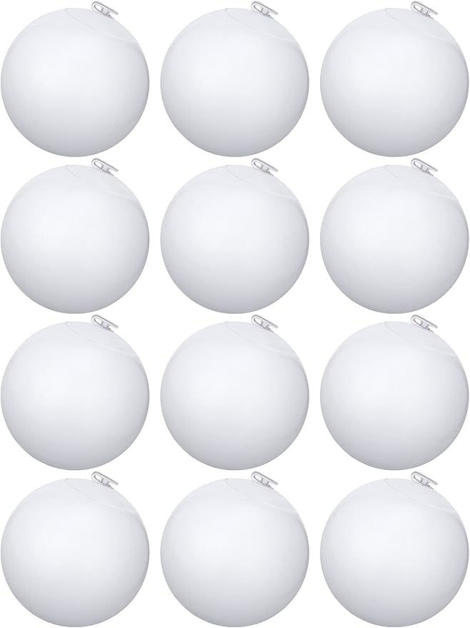 Bencailor 12 Pcs 3.5 Inch Mini White Beach Balls Bulk Mini Inflatable Beach Balls for Ocean Under The Sea Party Decorations Summer Pool Toys Party Supplies
