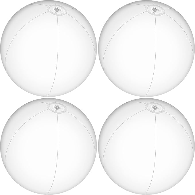 4 Pcs Inflatable Beach Ball 20 inch Swimming Pool Balls Summer Outdoor Decor Beach Balls Ornaments Floatable Ball for Swimming Pool Birthday Party Supplies