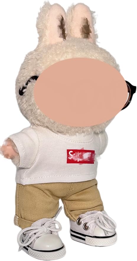 4-Piece Casual & Trendy Sets for 17cm (6.7 in) Dolls (No Doll) – Tops, Bottoms, Canvas Shoes & Sunglasses (Multiple Styles) (White)