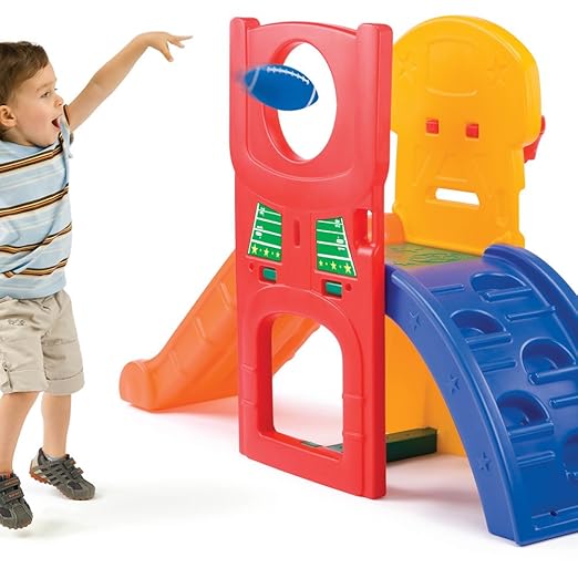 Step2 All-Star Sports Climber, Kids Indoor/Outdoor Playset, Backyard Playground Set, Slides, Climbing, Basketball Hoop, Football Toss, Soccer Goal, Balls Included, Jungle Gym, Toddlers 3-6 Years Old