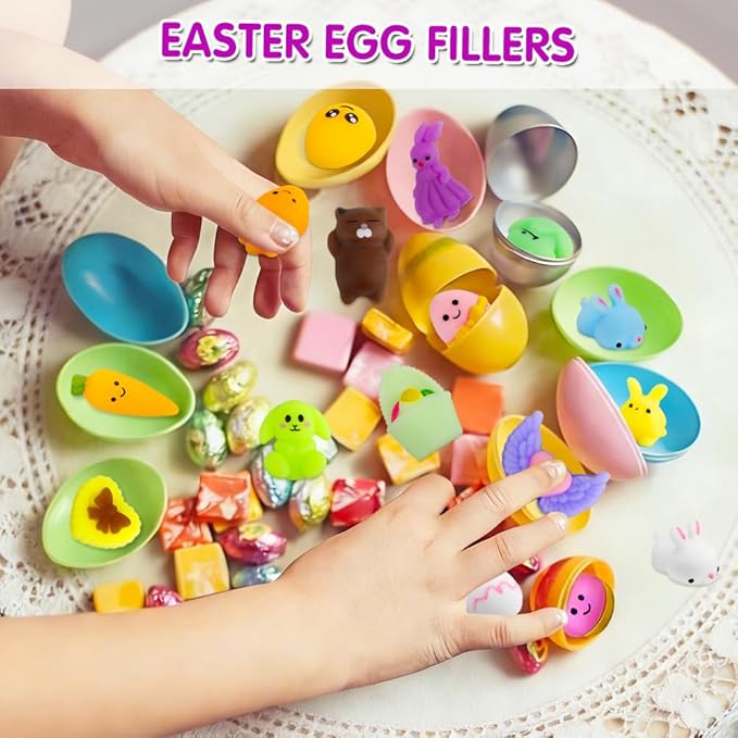Easter Egg Fillers - 30 Pack Kawaii Mochi Squishy Toys for Easter Basket Stuffers, Mini Cute Squishies Squeeze Toy Easter Party Favors, Easter Gifts for Kids Classroom Prizes School Rewards